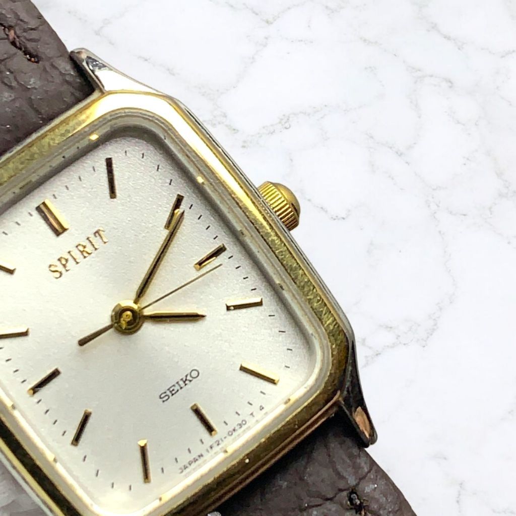 Jam Tangan Wanita - Seiko Tank Spirit Sand Dial Two Tone Circa 1984's Beautiful Vintage Watch Original