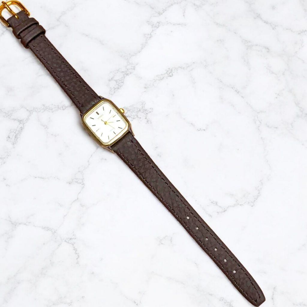 Jam Tangan Wanita - Seiko Tank Spirit Sand Dial Two Tone Circa 1984's Beautiful Vintage Watch Original