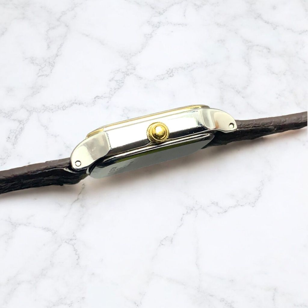 Jam Tangan Wanita - Seiko Tank Spirit Sand Dial Two Tone Circa 1984's Beautiful Vintage Watch Original